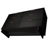 Manhattan Comfort Granville 55.07 Double Wide Dresser in Black DR-5032